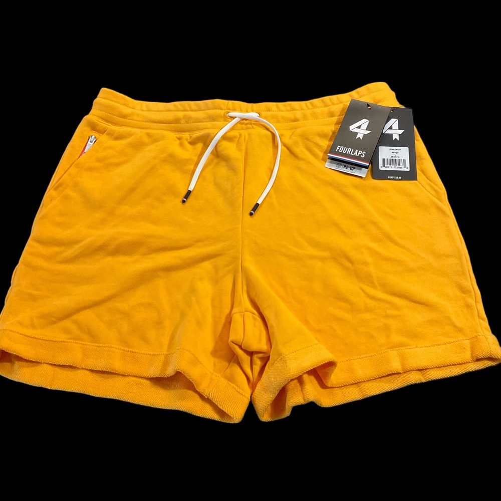 New Womens 4 Laps Mango Drawstring Shorts. Side Zipper. Size Large